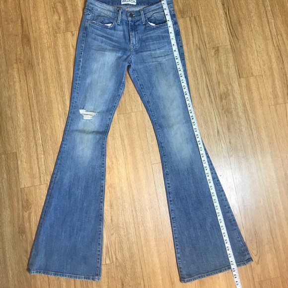 Wildfox Joni Mid Rise Super Flare Denim Jeans - Picture 5 of 8